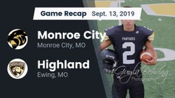 Recap: Monroe City  vs. Highland  2019