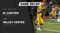 Recap: El Capitan  vs. Valley Center  2016