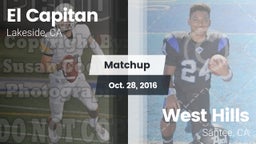 Matchup: El Capitan High vs. West Hills  2016