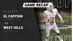 Recap: El Capitan  vs. West Hills  2016