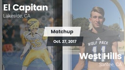 Matchup: El Capitan High vs. West Hills  2017
