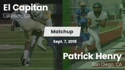 Matchup: El Capitan High vs. Patrick Henry  2018