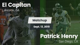 Matchup: El Capitan High vs. Patrick Henry  2019