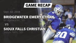 Recap: Bridgewater Emery Ethan vs. Sioux Falls Christian  2016