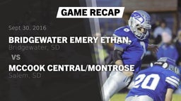 Recap: Bridgewater Emery Ethan vs. McCook Central/Montrose  2016