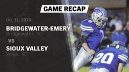 Recap: Bridgewater-Emery  vs. Sioux Valley  2016