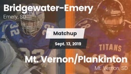 Matchup: Bridgewater-Emery vs. Mt. Vernon/Plankinton  2019