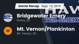 Recap: Bridgewater Emery vs. Mt. Vernon/Plankinton  2019