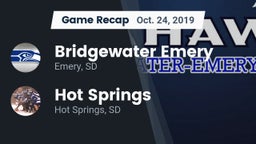 Recap: Bridgewater Emery vs. Hot Springs  2019