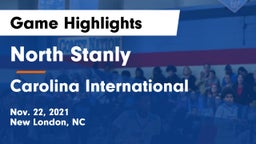 North Stanly  vs Carolina International  Game Highlights - Nov. 22, 2021