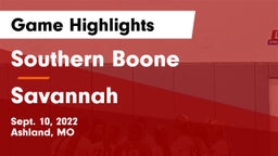 Southern Boone  vs Savannah  Game Highlights - Sept. 10, 2022