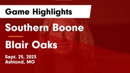 Southern Boone  vs Blair Oaks  Game Highlights - Sept. 25, 2023