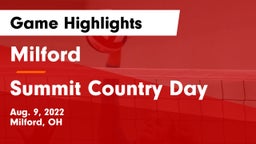 Milford  vs Summit Country Day Game Highlights - Aug. 9, 2022