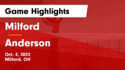 Milford  vs Anderson  Game Highlights - Oct. 4, 2022