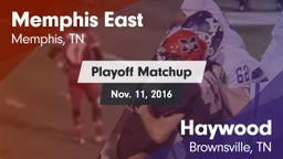 Matchup: Memphis East High vs. Haywood  2016