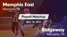 Matchup: Memphis East High vs. Ridgeway  2016