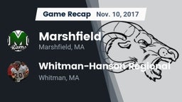 Recap: Marshfield  vs. Whitman-Hanson Regional  2017