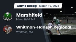 Recap: Marshfield  vs. Whitman-Hanson Regional  2021