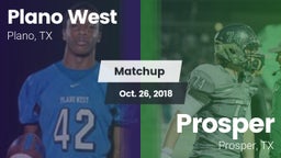 Matchup: Plano West High vs. Prosper  2018