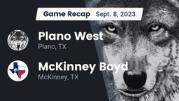 Recap: Plano West  vs. McKinney Boyd  2023
