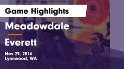 Meadowdale  vs Everett  Game Highlights - Nov 29, 2016