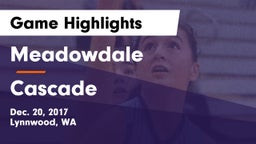 Meadowdale  vs Cascade Game Highlights - Dec. 20, 2017