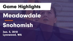 Meadowdale  vs Snohomish  Game Highlights - Jan. 5, 2018