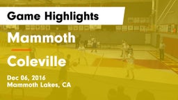 Mammoth  vs Coleville  Game Highlights - Dec 06, 2016
