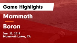 Mammoth  vs Boron  Game Highlights - Jan. 23, 2018