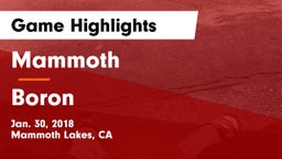 Mammoth  vs Boron  Game Highlights - Jan. 30, 2018