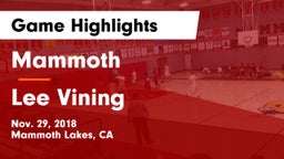 Mammoth  vs Lee Vining Game Highlights - Nov. 29, 2018