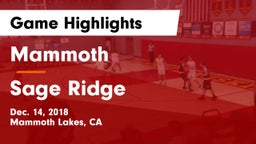 Mammoth  vs Sage Ridge Game Highlights - Dec. 14, 2018