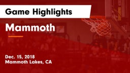 Mammoth  Game Highlights - Dec. 15, 2018