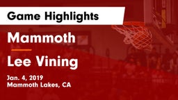 Mammoth  vs Lee Vining Game Highlights - Jan. 4, 2019