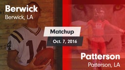 Matchup: Berwick  vs. Patterson  2016
