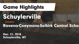 Schuylerville  vs Ravena-Coeymans-Selkirk Central School District Game Highlights - Dec. 21, 2018