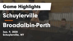 Schuylerville  vs Broadalbin-Perth  Game Highlights - Jan. 9, 2020