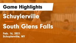 Schuylerville  vs South Glens Falls  Game Highlights - Feb. 16, 2021