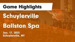 Schuylerville  vs Ballston Spa  Game Highlights - Jan. 17, 2023