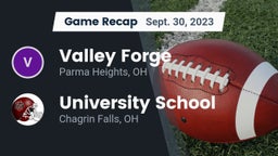 Recap: Valley Forge  vs. University School 2023
