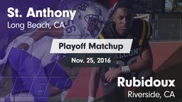 Matchup: St. Anthony High vs. Rubidoux  2016