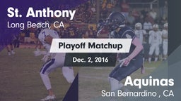 Matchup: St. Anthony High vs. Aquinas   2016