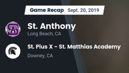 Recap: St. Anthony  vs. St. Pius X - St. Matthias Academy 2019