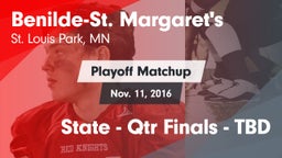 Matchup: Benilde-St. vs. State - Qtr Finals - TBD 2016