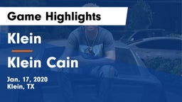 Klein  vs Klein Cain  Game Highlights - Jan. 17, 2020