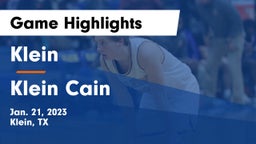 Klein  vs Klein Cain  Game Highlights - Jan. 21, 2023