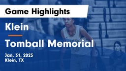 Klein  vs Tomball Memorial  Game Highlights - Jan. 31, 2023