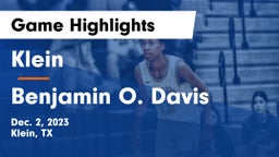Klein  vs Benjamin O. Davis  Game Highlights - Dec. 2, 2023