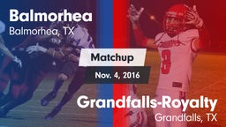 Matchup: Balmorhea High Schoo vs. Grandfalls-Royalty  2016