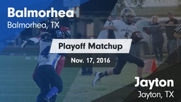 Matchup: Balmorhea High Schoo vs. Jayton  2016